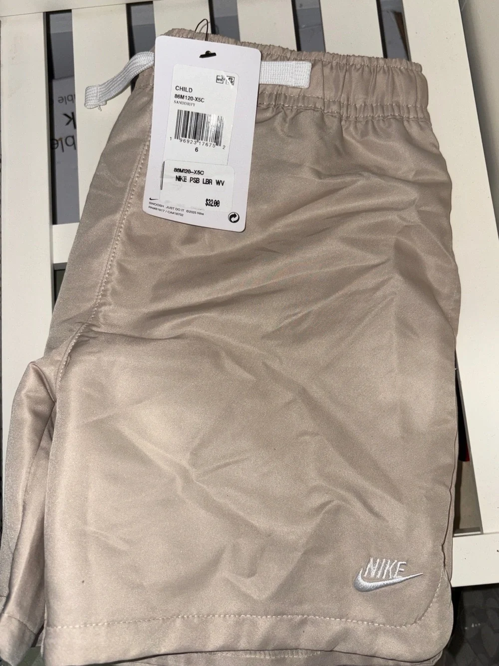 Nike Kids Athletic Shorts in Light Taupe